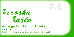 piroska rajko business card